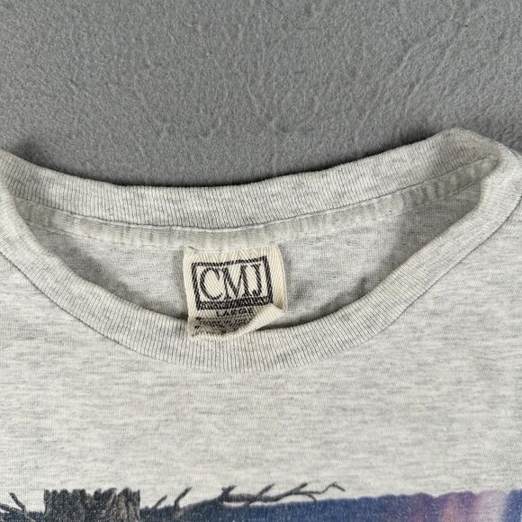 Vintage 90s Wolf Shirt Men’s Large Gray Northern Night‎ Lights Wildlife - Picture 6 of 16